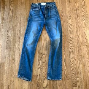 Mother jeans. High waisted rider skimp